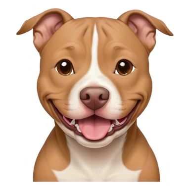 light brown american pitbull terrier, smiling, without white spot sticker