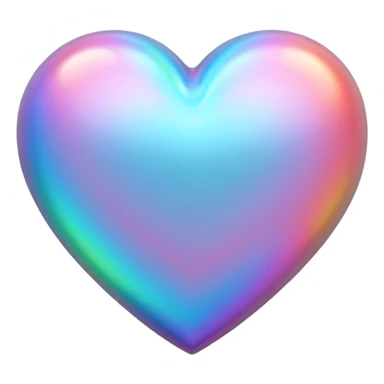 Holographic style and finish, isolated, rendering,8k heart shaped sticker