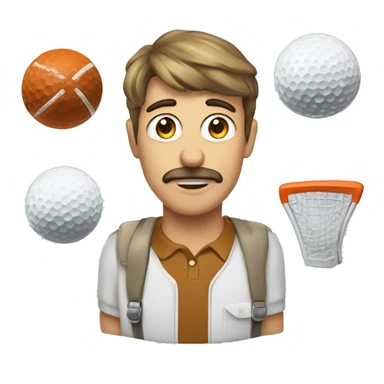 Homme avec une calvitie et les golfes creusés sticker