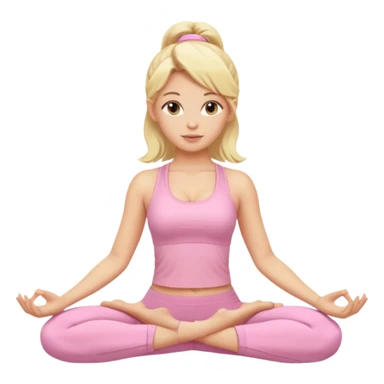 blonde yoga girl light pink clothes n sticker