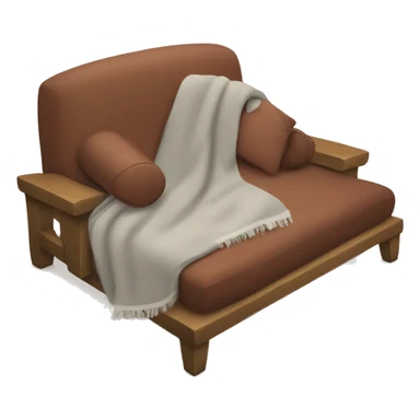 A cozy L shaped couch with blankets sticker
