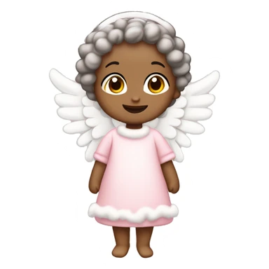 Christmas, baby angel with light pink, snowy clothes, and bows ￼ sticker