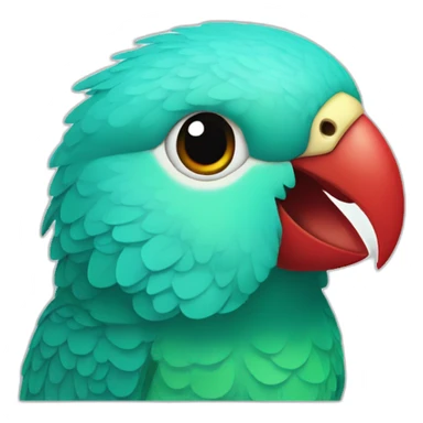 Turquoise Parakeet head red beak sticker