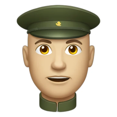 bald aggressive Russian military sticker