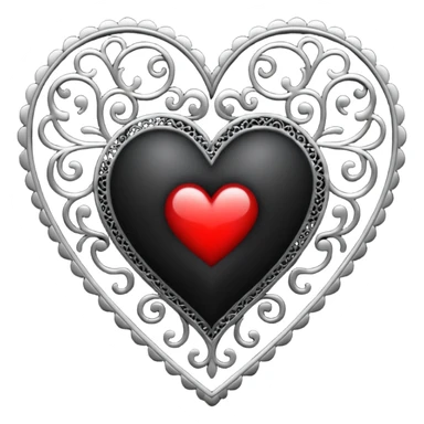 goth heart with a black lace filigree sticker
