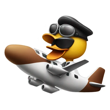 duck flying an airplane with eye patch and cigar sticker