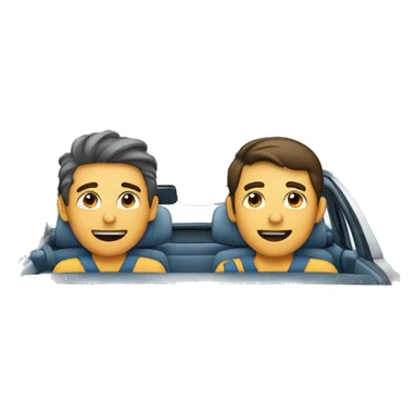 2 person in a car where one person is a man and other one is a kid sticker