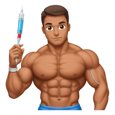 Bodybuilder With a syringe sticker