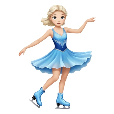 buz pıstının ustunde kayan,yarısma ıcın elbıse gıymıs ve artıstık hareketler yapan kadın emojısı  sticker