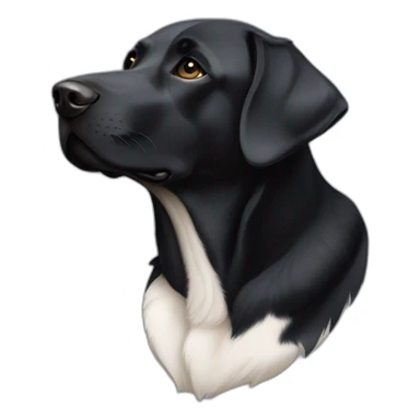 Black Labrador dog with white strip on his neck slepping sticker