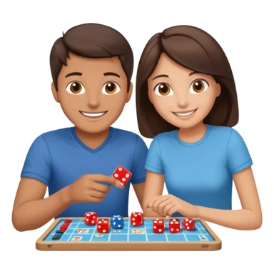 male and female brunette friends playing board game sticker