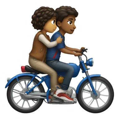 tomboy girl kissing boy on a bike sticker