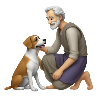 Aristotle petting a dog sticker
