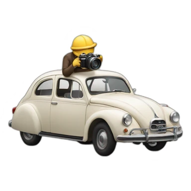 photographe qui photographie une voiture sticker