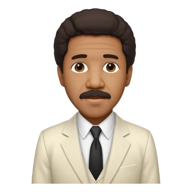 Richard Pryor with dark brown hair, ivory suit sticker
