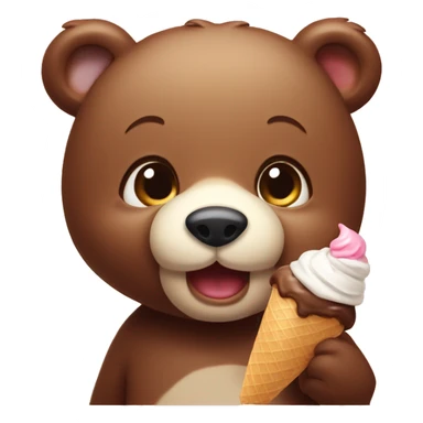 Little bear with ice cream sticker