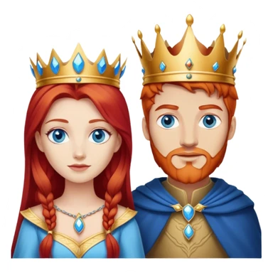Red hair king, blonde queen, blue eyes sticker