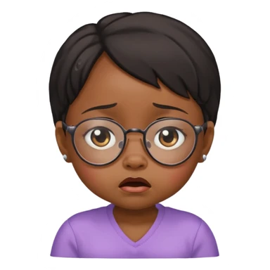 bllack baby girl crying with glasses sticker