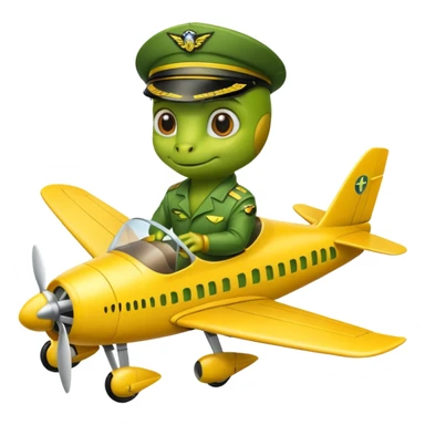 gecko pilot riding yellow plane sticker