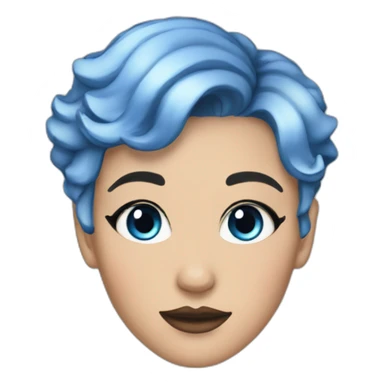 queer white women with short blue hair and glitter makeup sticker