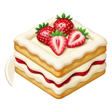 Strawberry custard cream pastry with vanilla sugar icing  sticker