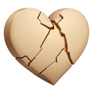 Broken beige heart sticker
