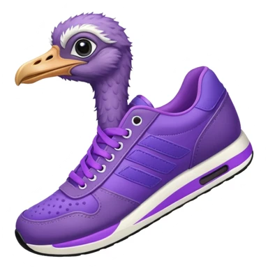  ostrich-in-purple sneakers sticker