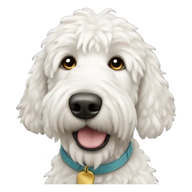 White golden doodle dog sticker