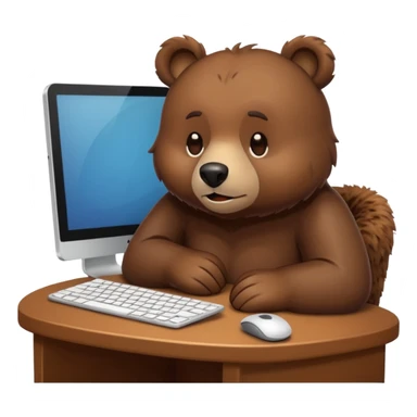 bear emoji playing and chilling pc cozy sticker