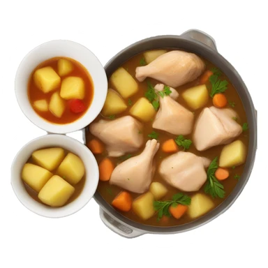 chicken chunk stew with potatoes sticker