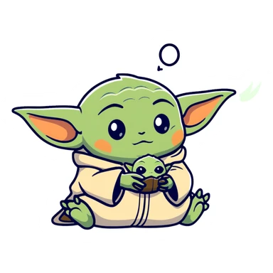 farting Baby Yoda and Kayzer dying from the smell sticker