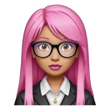 Rapper Nicki Minaj pink hair wear glasses sticker