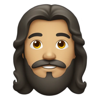 filipino man with long hair and moustache and beard sticker