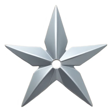 Silver shuriken star on table sticker