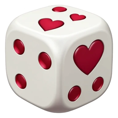 two dices in with burgundy red heart details sticker