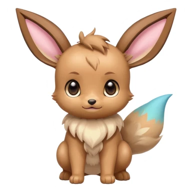 Kawaii Shiny Colorful Cartoon Anime Pastel Baby Innocent Chibi Kawaii Cute Adorable Eevee Full Body sticker
