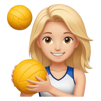 smiling girl with volleyball sticker