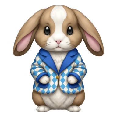 Holland lop harlyquin rabbit sticker