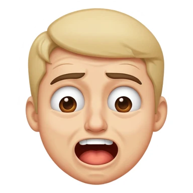 a cringing face with raiser eyebrows sticker