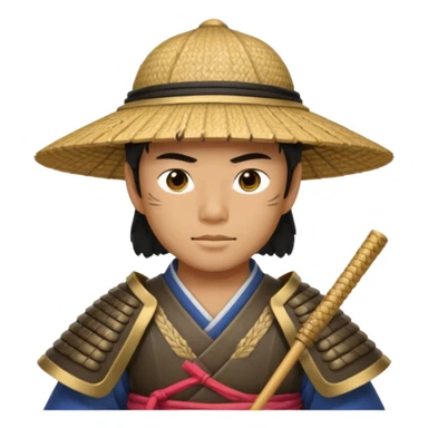 Samurai with straw hat sticker