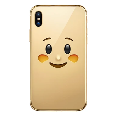 simple gold iPhone with a blank screen, apple emoji style sticker