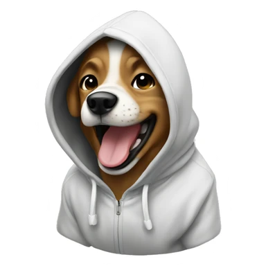 Dog laughing with hoodie sticker