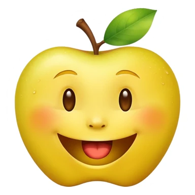 laughing face emoji, joyful and expressive, apple style sticker
