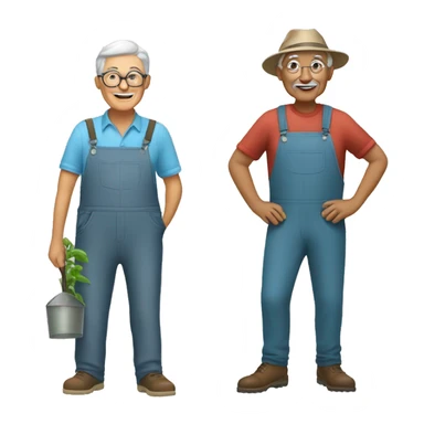 grandfather and grandmother gardener sticker