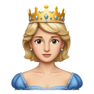 content face, Princess Diana with crown sticker