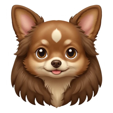 Dark Brown chihuahua long hair sticker