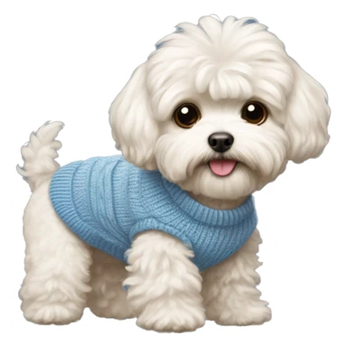 Dog Maltipoo wearing a sweater sticker