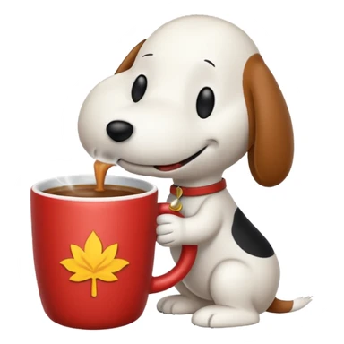 Snoopy enjoying a hot chai sticker