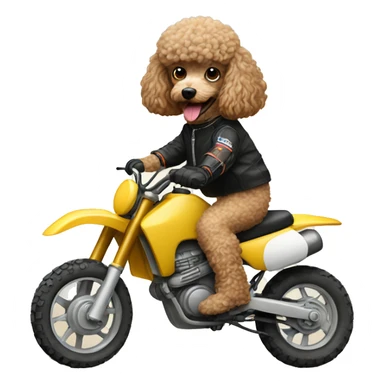 poodle on dirtbike sticker