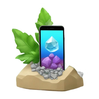 Mineral with plant and water makes a smartphone sticker